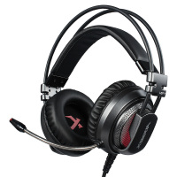 西伯利亚(XIBERIA)V10 电竞游戏耳机头戴式7.1声道重低音7彩发光电脑耳麦吃鸡耳机 灰色