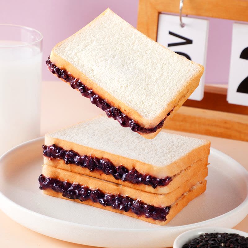 紫米吐司面包400g早餐代餐零食休闲食品图片