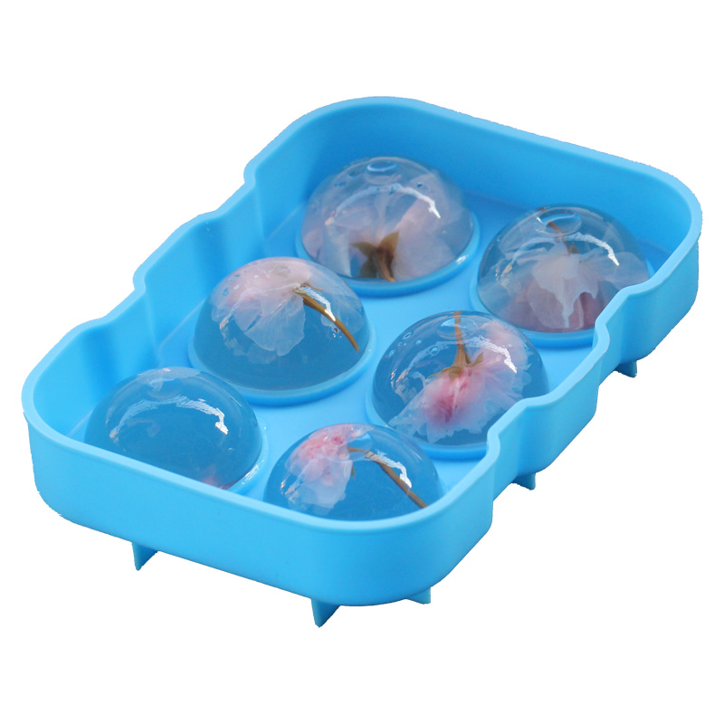 做水信玄饼模具大号diy冰球盐渍樱花白凉粉果冻材料球形冰格带盖 敬平 6连半圆硅胶模直径6.5CM高清大图