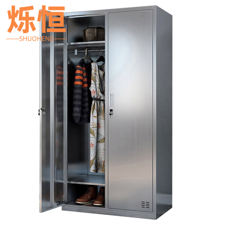 烁恒不锈钢更衣柜二门台高清大图