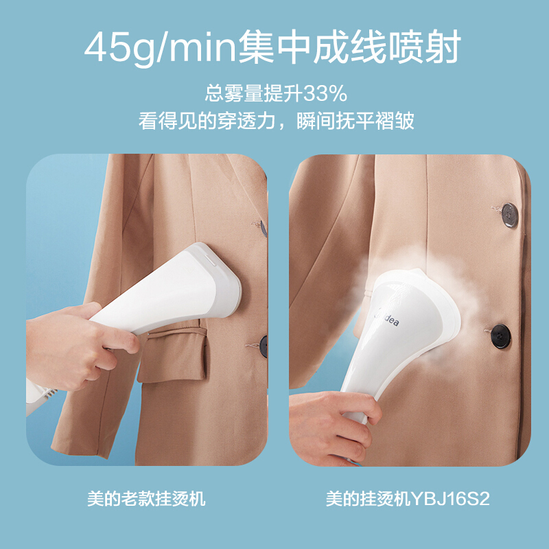 美的(Midea)挂烫机YBJ16S2家用 蒸汽熨斗可分体式熨烫机电熨斗 (带熨衣板)