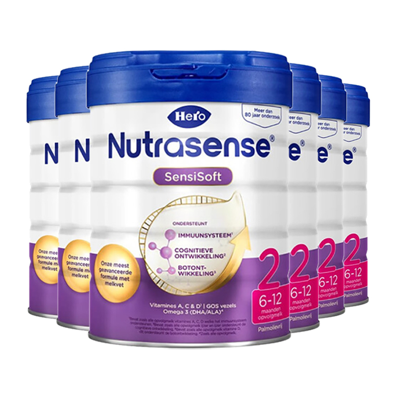 有效期到25年4月六罐装herobaby天赋力荷兰美素白金版2段612个月800g