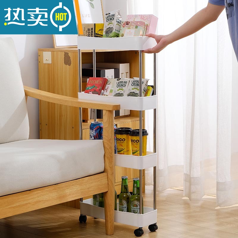 XIANCAI小推车置物架落地可移动厨房收纳家用卫生间卧室床头储物架多功能高清大图