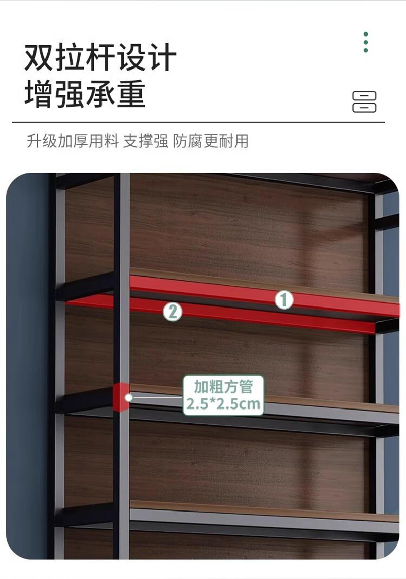 晨以橙 陈列柜展示架 100*30*215cm 组高清大图