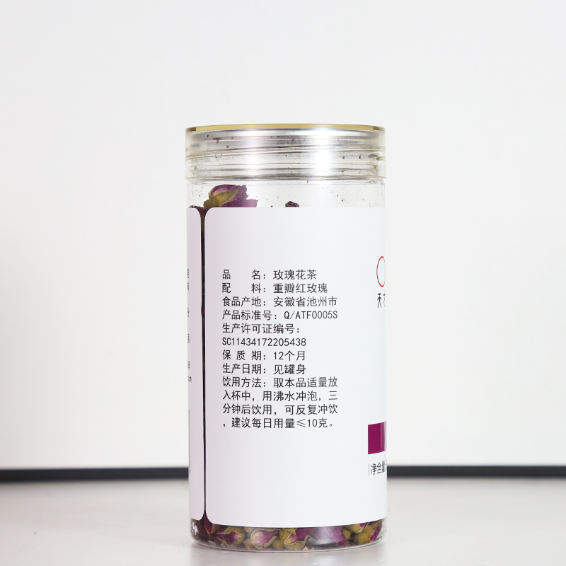 安徽天方55g罐装玫瑰花茶茶叶 小罐装玫瑰花干 花蕾 花草茶高清大图