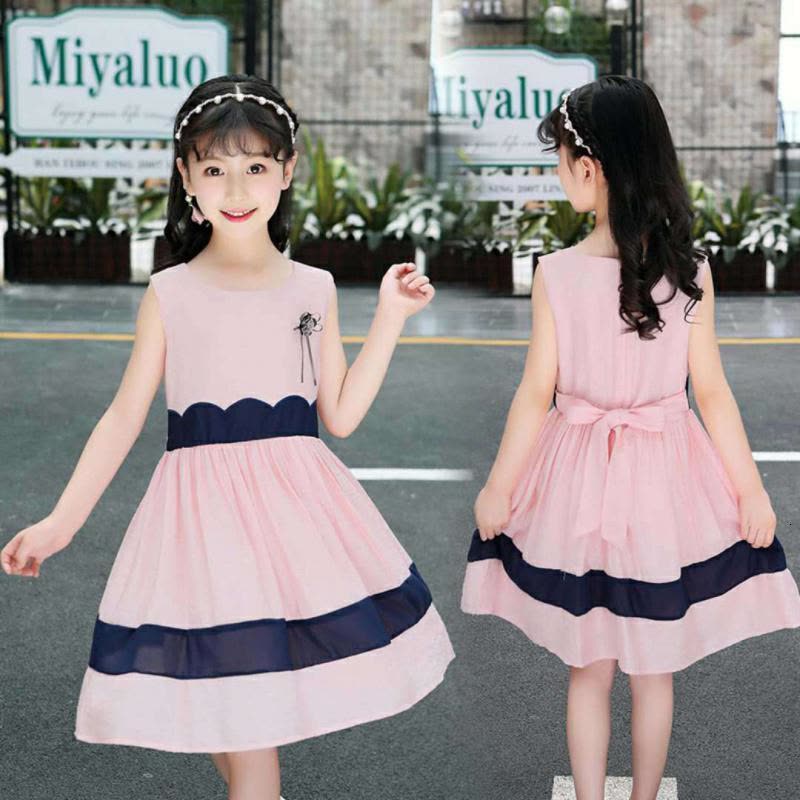 女童雪纺连衣裙2019新款十岁女孩洋气夏装中大童女宝夏季公主裙子图片