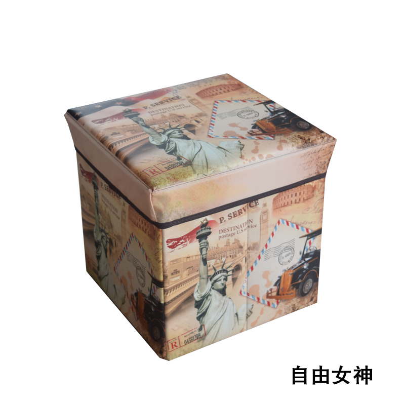 家柏饰(CORATED)收纳凳板凳收纳箱收纳椅牛津布时尚折叠式换鞋凳多功能储物凳批發高清大图