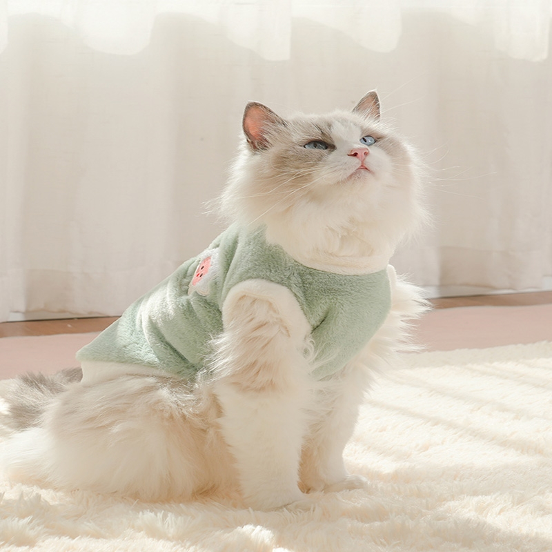 米妮猫咪衣服秋冬季布偶猫保暖背心绒衣宠物狗狗衣服小猫猫幼猫