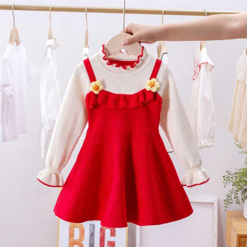女童毛衣裙2022年新款时髦洋气韩版儿童打底长袖公主裙毛线针织连衣裙