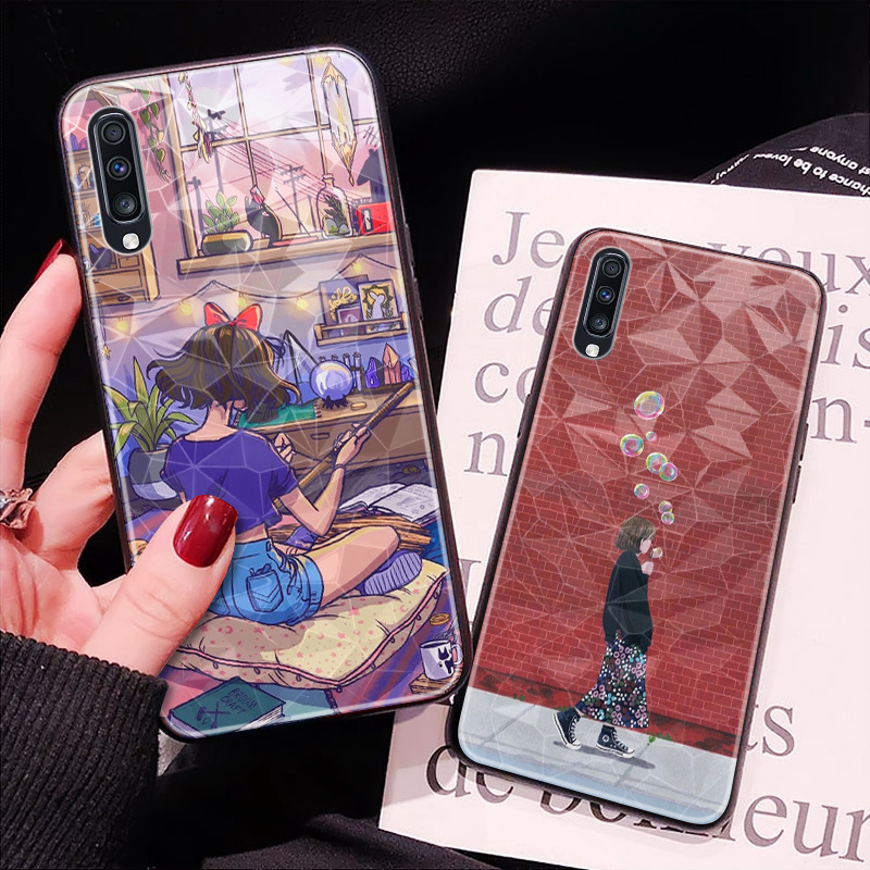 三星a70/a60/a50菱形手机壳a40/a40s日韩网红女三星note8小清新真智力