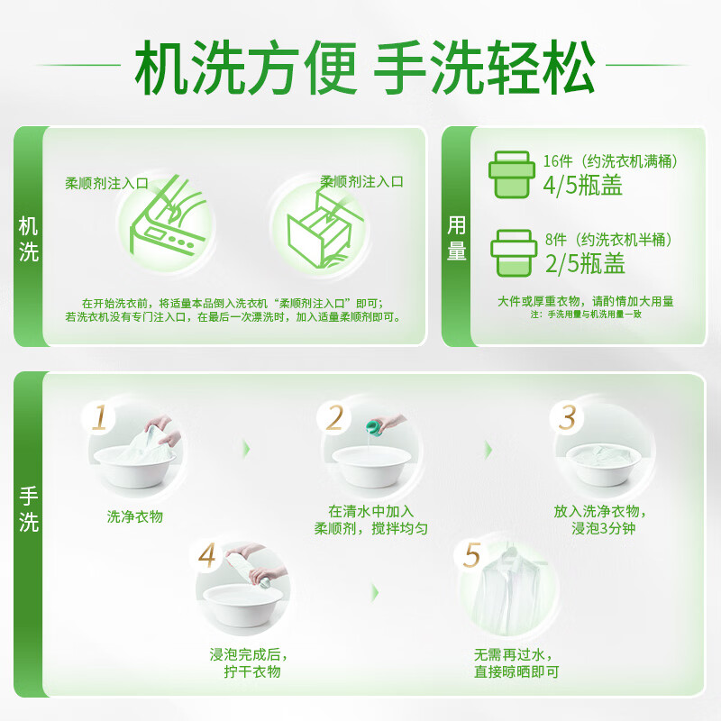 蓝月亮 玉铃兰香绿色柔顺剂3kg 单位:瓶高清大图