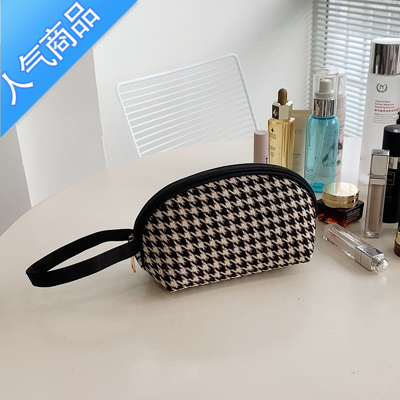 封后新款女士化妆包收纳包大小号便携手机包大容量零钱包女手拎小手包 9822黑色小