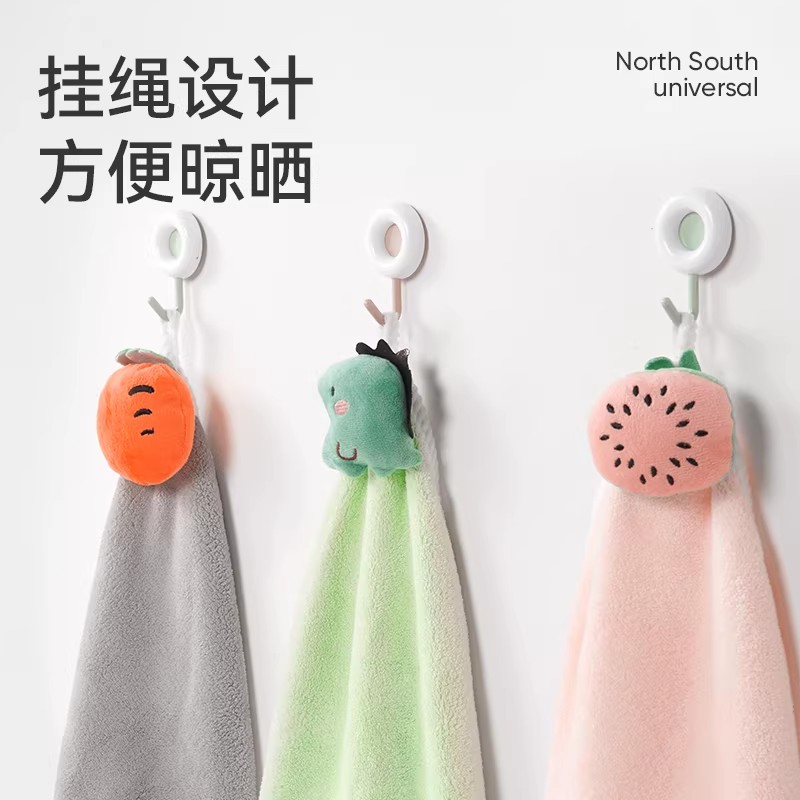 洁玉擦手巾挂式加厚可爱立体玩偶吸 寓·四时擦手巾DSJ3-087W高清大图
