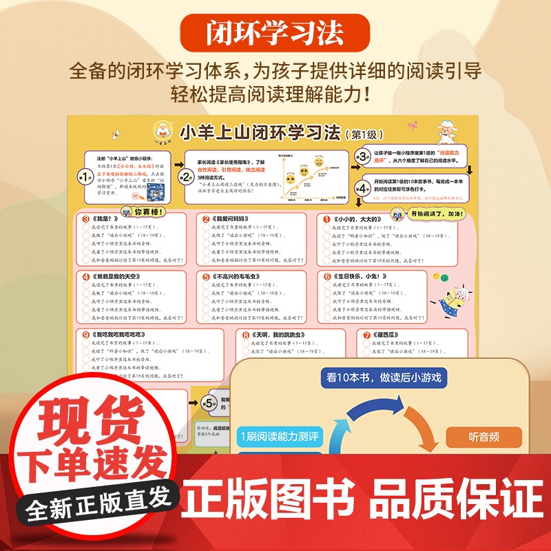 [正版店]小羊上山儿童分级读物1-6级金龟子全套儿童识字书籍3到6岁幼儿园阅读绘本3-8岁幼儿启蒙教材全套启蒙早教图书高清大图