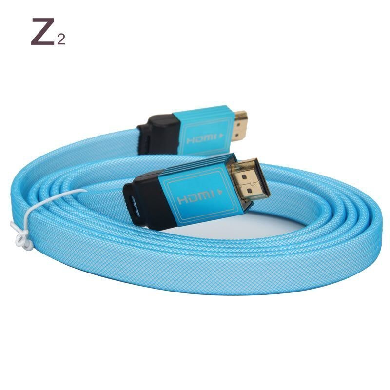 Z2 数字高清线 HDMI线 HD-3020高清线 笔记本电脑电视投影仪显示器连接线(蓝色扁线)