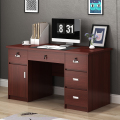 绵冠MIANGUAN职员桌电脑桌办公桌单人位含柜 1.4m红棕色