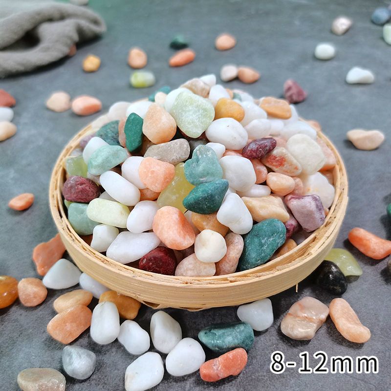 石子雨花石鱼缸底砂水族箱天然小石头造景装饰彩色五花石龟缸草缸 1斤(500g)_天然彩石3-5mm