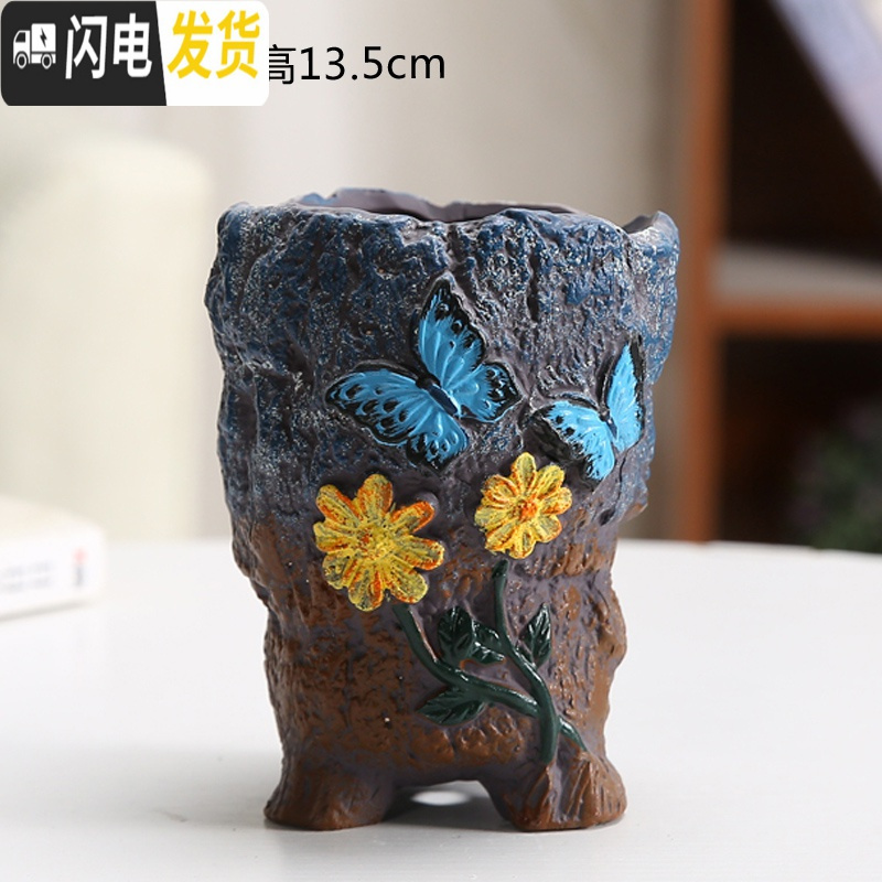 三维工匠园艺用品三维工匠多肉绿植陶瓷花盆欧式简约个性盆栽花器小老桩陶瓷花盆高款老桩盆印彩花盆款g 中等花盆容器 价格图片品牌报价 苏宁易购银团家居生活专营店
