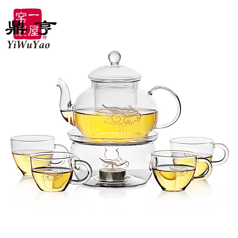 鼎亨耐热玻璃茶具套装整套加热花茶壶底座泡茶壶过滤水果花茶杯