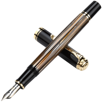 百利金(Pelikan )M401棕乌龟M400玳瑁纹墨水笔14K金尖钢笔