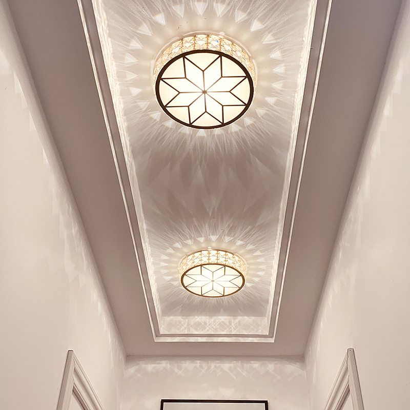 苏宁优购 过道灯 客厅筒灯水晶灯射灯led天花灯走廊灯圆形造型入户灯