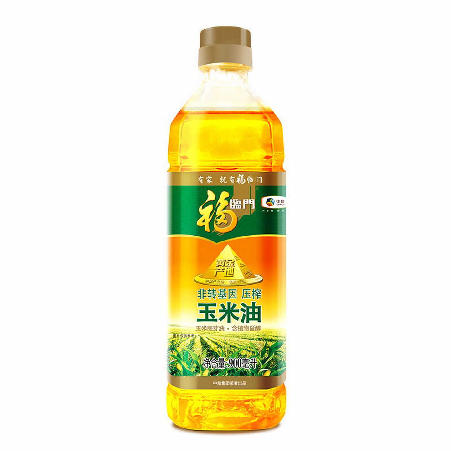 福临门非转基因压榨一级黄金产地玉米油900ml