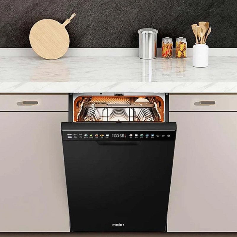 海尔(Haier)双面洗洗碗机小蛮腰X11嵌入式家用14套大容量三层碗篮超窄亚式一级水效变频高压分区精洗高清大图