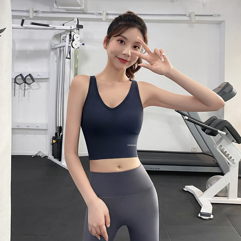 运动内衣女夏季时尚跑步美背聚拢定型健身舒适瑜伽服晨跑背心上衣