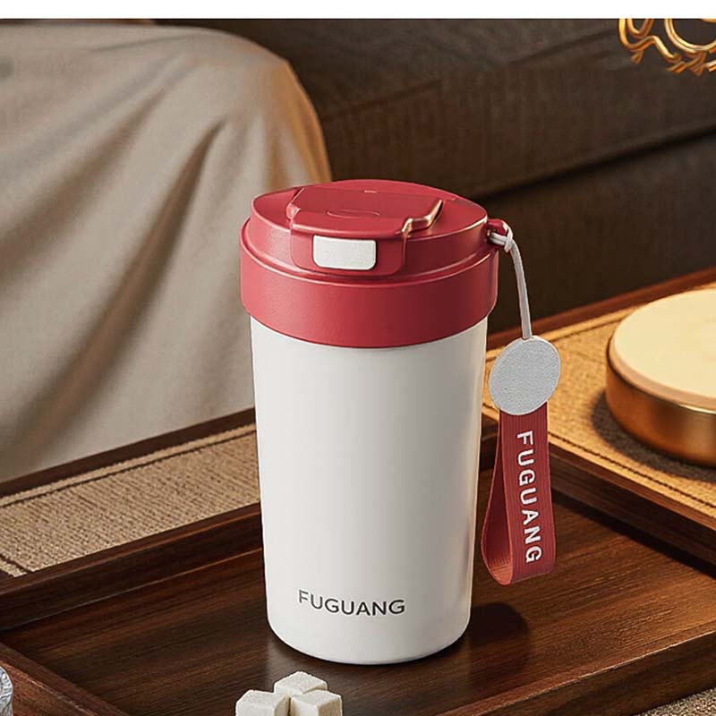 富光 保温杯 乐咖晶瓷真空杯 陶瓷覆膜内胆 咖啡杯 460ml FGZ2302-460 红色 / 个高清大图