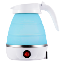生活宝折叠电压烧水壶防干烧食品级硅胶 旅行便携电热水壶 0.6L