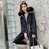 雪中飞羽绒服女中长款冬装新款韩版宽松时尚大毛领白鸭绒外套
