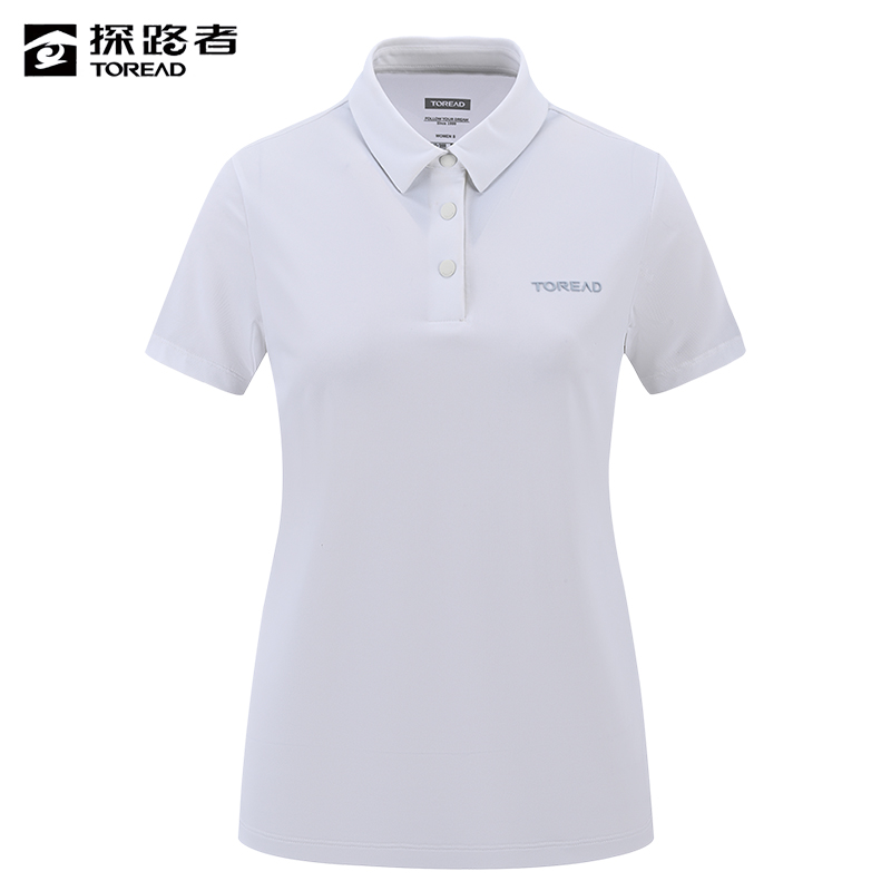 探路者 女式Polo短袖T恤 TAJJAN82590/件高清大图