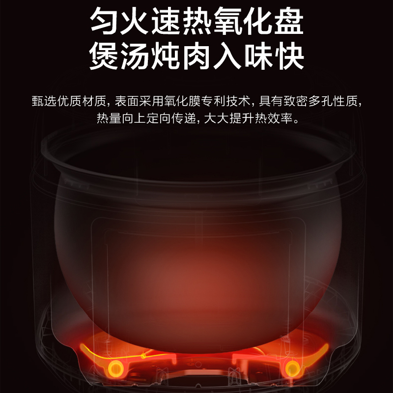 美的(Midea)电压力锅 球形双胆电压力煲 3-4人家用电高压锅MY-QS50A9