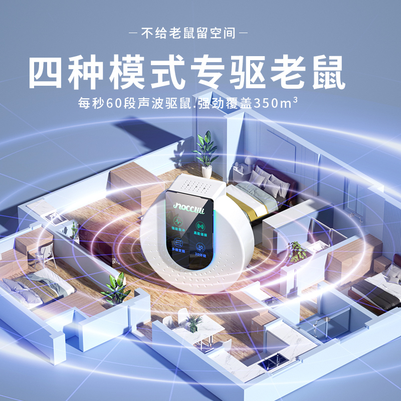 NOCCLILI超声波驱鼠驱蚊神器灭鼠老鼠驱赶驱鼠器超声波大功率家用电子猫扑捉6