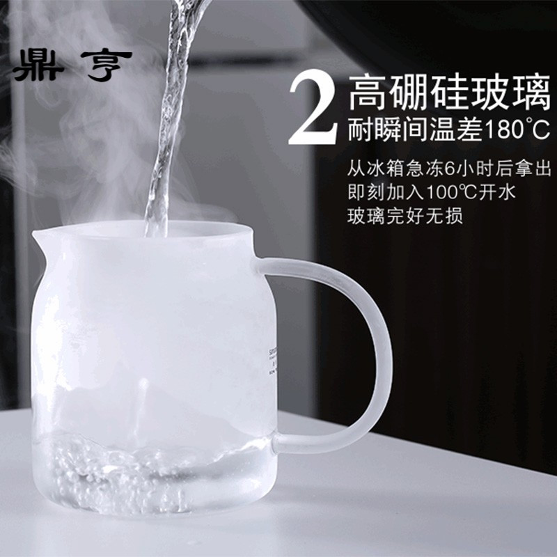 鼎亨玻璃茶壶套装耐热泡茶壶不锈钢过滤茶具茶杯大容量办公花茶壶