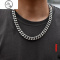 JiMi双面拉丝古巴项链男嘻哈女短同款磨砂刻字 cuban link 锁骨链