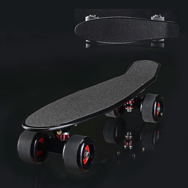 魅扣小鱼板香蕉板公路刷街大轮单翘滑板成人儿童四轮代步滑板车视频