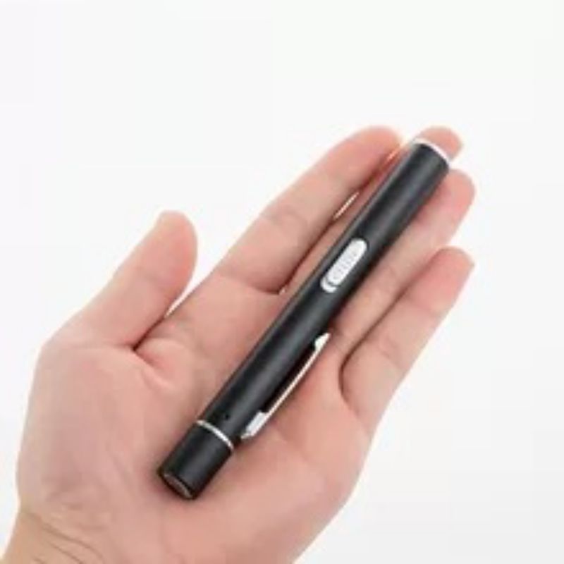 笔式手电筒黄白双光源 usb充电 黑色