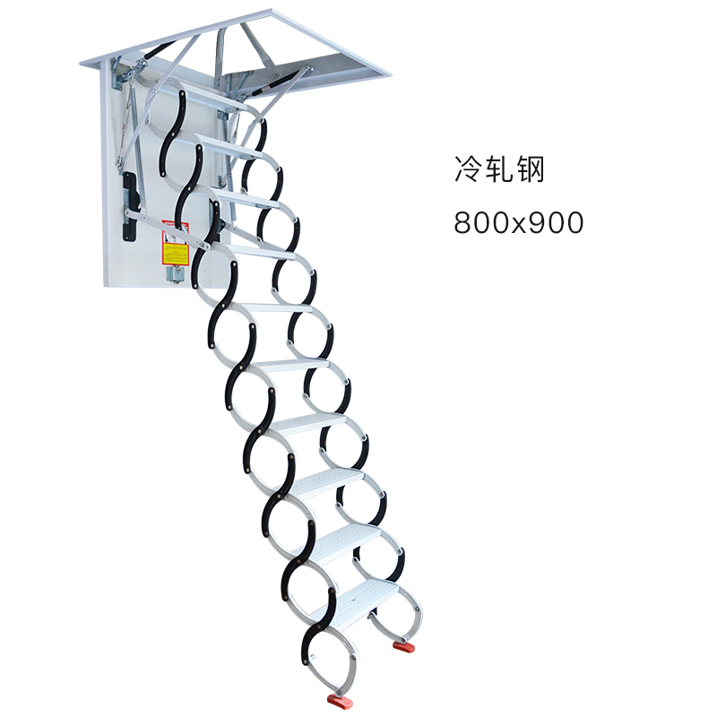 闪电客加厚伸缩阁楼升降折叠梯半自动隐形梯子复式楼梯