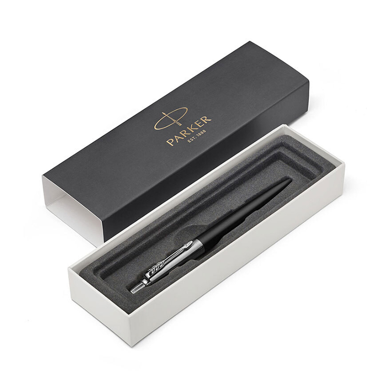 派克PARKER 签字笔 Jotter乔特系列邦德街黑白夹凝胶水笔 中性笔 学生办公通用日常书写原子笔0.55mm黑笔芯