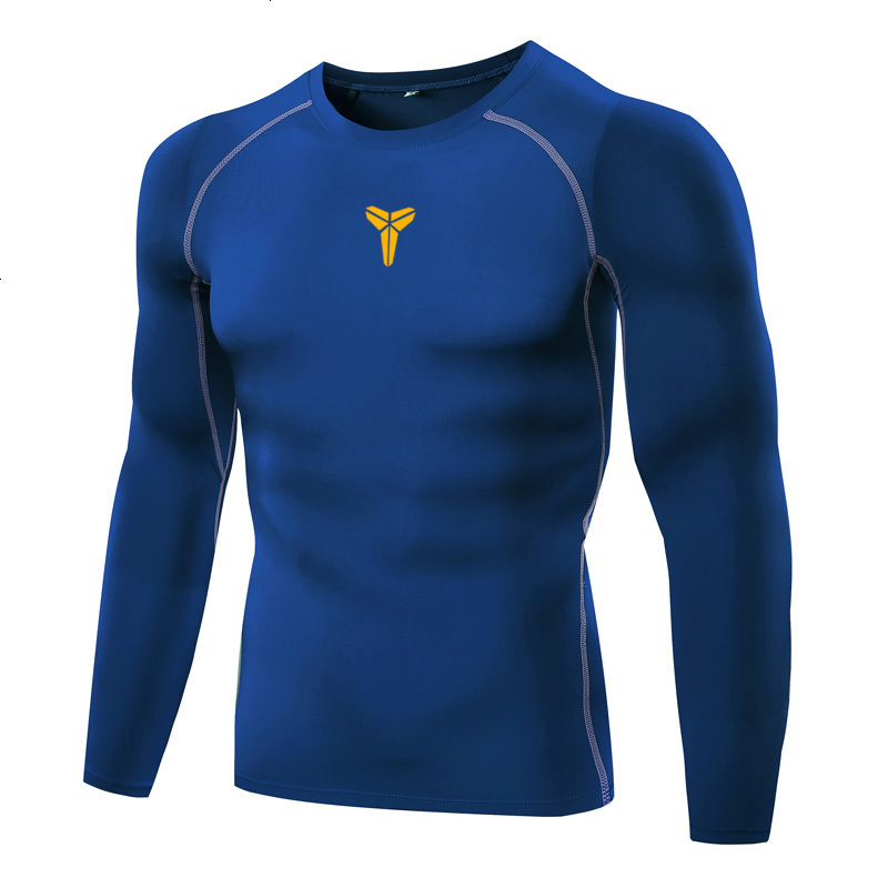 春秋运动长袖紧身衣男跑步训练健身服高弹力t恤速干篮球吸汗上衣