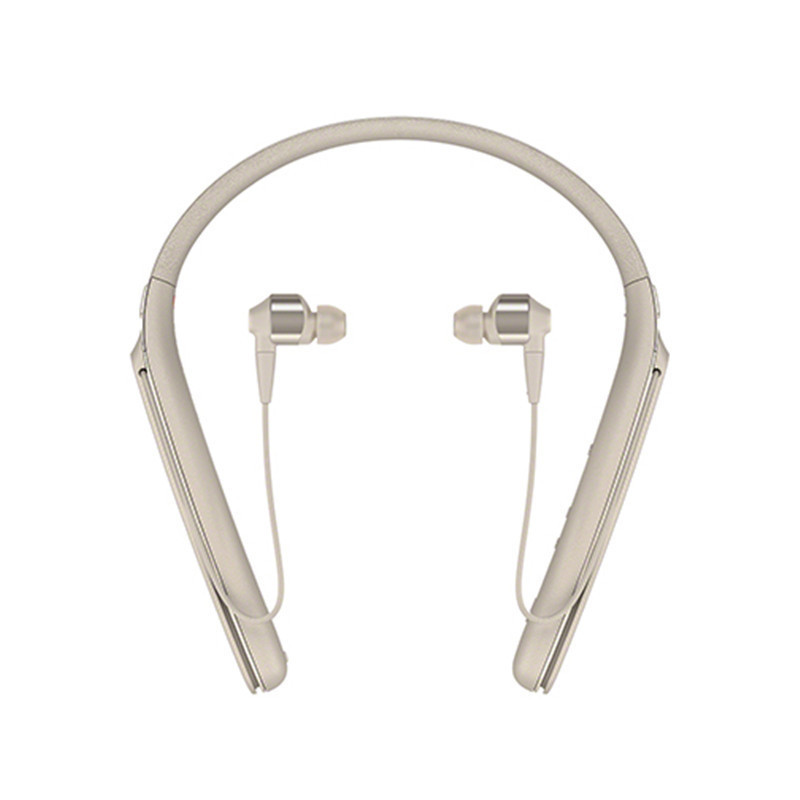 索尼(SONY)WI-1000X Hi-Res颈挂式 入耳式 无线蓝牙耳机 高音质降噪耳机 手机通话 香槟金