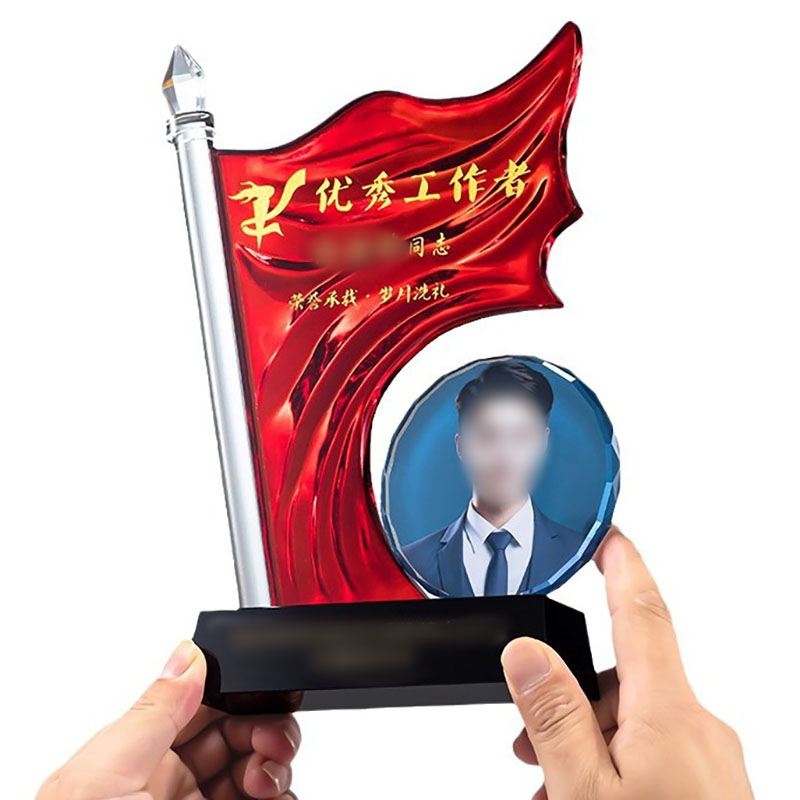 优彩嘉 政治生日纪念奖杯 创意人像旗帜款 J-14 单位:个高清大图