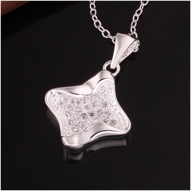 N625 Women Silver Necklace 镀925纯银女项链日韩版锁骨链潮人送女朋友七夕情人节礼物