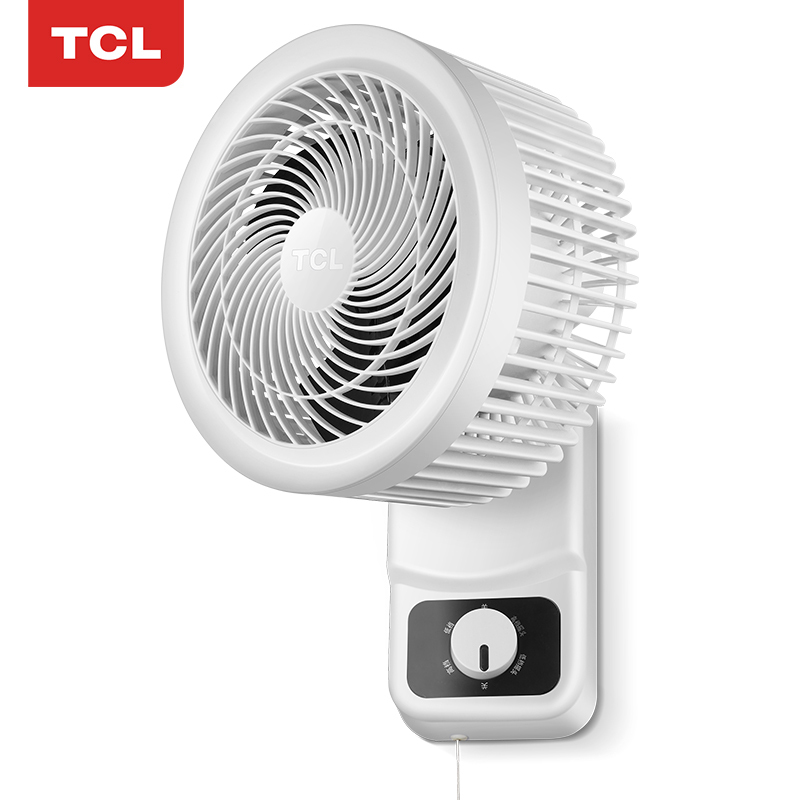 TCL电风扇挂壁式免打孔厨房客厅壁扇漩涡气流机械摇头俯仰调节TFB18-21AD