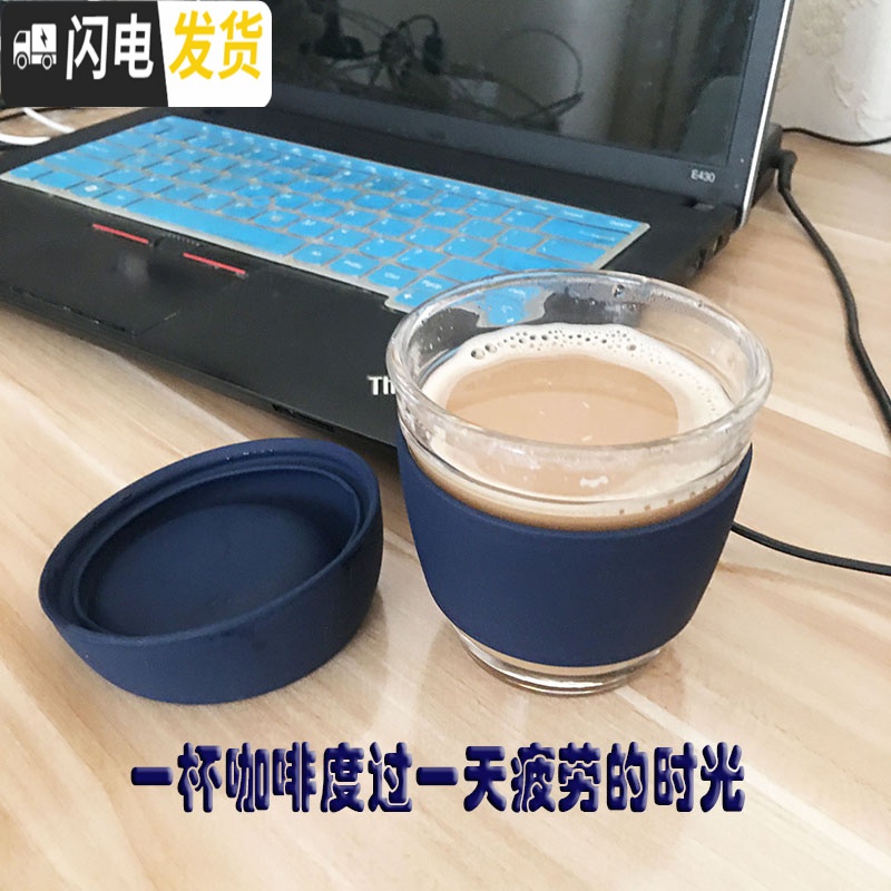 三维工匠咖啡随行杯钢化玻璃咖啡杯小号8OZ便携随手杯咖啡店定制杯 孔雀蓝227+过滤器咖啡器具高清大图