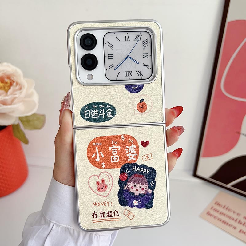 KONEL 适用于华为Nova Flip皮纹彩图(新年款)华为Nova Flip發财顺利时尚网红男女创意壳