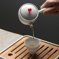 苏氏陶瓷(SUSHI CERAMICS)旅行茶具套装车载描金亭立方茶盘带陶瓷小茶叶罐手柄茶壶茶杯子功夫茶具