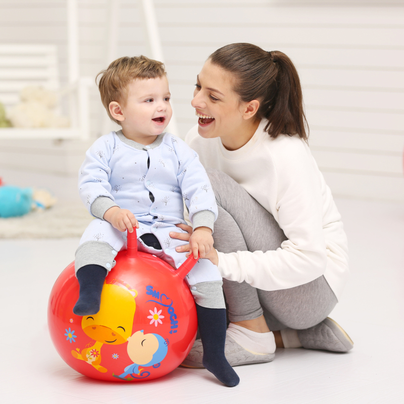 费雪(Fisher Price)玩具 儿童玩具球 宝宝跳跳球羊角球45cm(蓝色 赠充气脚泵)F0701H1