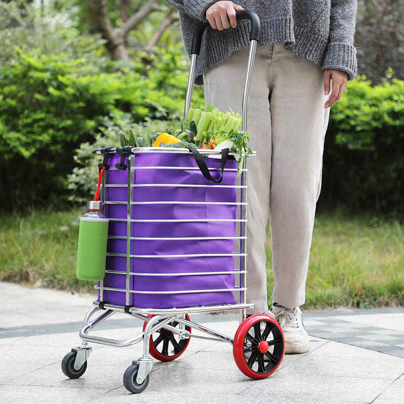 若邻买菜车小拉车家用购物车爬楼可折叠加粗两用拉杆车手拉车推车视频